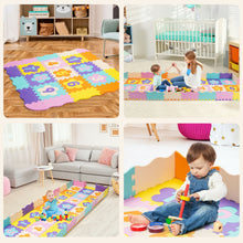 Load image into Gallery viewer, Gymax 75 Pieces Baby Foam Interlocking Play Mat w/ Fence w/ Detachable Numbers