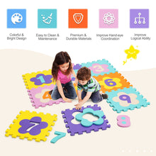 Load image into Gallery viewer, Gymax 75 Pieces Baby Foam Interlocking Play Mat w/ Fence w/ Detachable Numbers