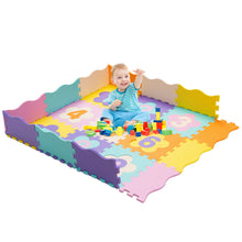Load image into Gallery viewer, Gymax 75 Pieces Baby Foam Interlocking Play Mat w/ Fence w/ Detachable Numbers