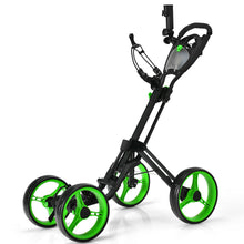Load image into Gallery viewer, Gymax 4 Wheels Folding Golf Push Cart W/ Adjustable Handle Foot Brake