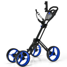 Load image into Gallery viewer, Gymax 4 Wheels Folding Golf Push Cart W/ Adjustable Handle Foot Brake