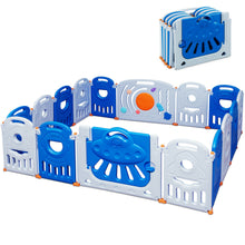 Load image into Gallery viewer, Gymax 16-Panel Baby Playpen Toddler Kids Safety Play Center w/Lockable Gate