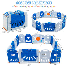 Load image into Gallery viewer, Gymax 16-Panel Baby Playpen Toddler Kids Safety Play Center w/Lockable Gate