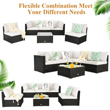 Load image into Gallery viewer, Gymax 6PCS Rattan Outdoor Sectional Sofa Set Patio Furniture Set w/ White Cushions