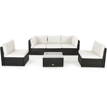 Load image into Gallery viewer, Gymax 6PCS Rattan Outdoor Sectional Sofa Set Patio Furniture Set w/ White Cushions