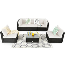 Load image into Gallery viewer, Gymax 6PCS Rattan Outdoor Sectional Sofa Set Patio Furniture Set w/ White Cushions