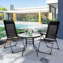 Load image into Gallery viewer, Gymax 2PCS Patio Folding Dining Chairs Portable Camping Headrest Adjust Black