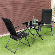 Load image into Gallery viewer, Gymax 2PCS Patio Folding Dining Chairs Portable Camping Headrest Adjust Black