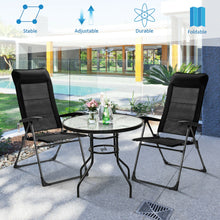 Load image into Gallery viewer, Gymax 2PCS Patio Folding Dining Chairs Portable Camping Headrest Adjust Black