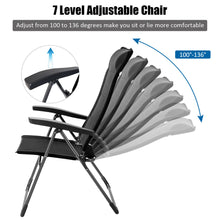 Load image into Gallery viewer, Gymax 2PCS Patio Folding Dining Chairs Portable Camping Headrest Adjust Black