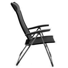 Load image into Gallery viewer, Gymax 2PCS Patio Folding Dining Chairs Portable Camping Headrest Adjust Black