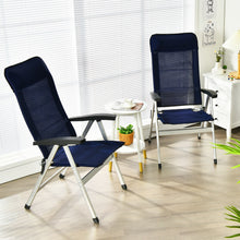 Load image into Gallery viewer, Gymax 2PCS Patio Dining Chair Aluminum Camping Adjust Portable Headrest Navy