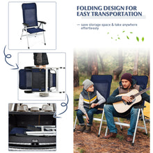 Load image into Gallery viewer, Gymax 2PCS Patio Dining Chair Aluminum Camping Adjust Portable Headrest Navy