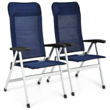 Load image into Gallery viewer, Gymax 2PCS Patio Dining Chair Aluminum Camping Adjust Portable Headrest Navy