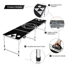 Load image into Gallery viewer, Gymax 8 Foot Beer Pong Table Portable Party Drinking Game Table Tailgate Table