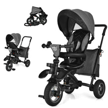 Load image into Gallery viewer, Gymax 7-In-1 Kids Baby Tricycle Folding Steer Stroller w/ Rotatable Seat