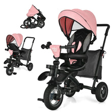 Load image into Gallery viewer, Gymax 7-In-1 Kids Baby Tricycle Folding Steer Stroller w/ Rotatable Seat
