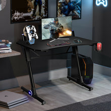 Load image into Gallery viewer, Gymax Gaming Computer Desk Height Adjustable w/ LED Light & Gaming Handle Rack