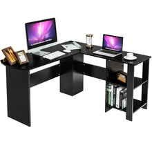 Load image into Gallery viewer, Gymax Modern L-Shaped Computer Desk Writing Study Office Corner Desk w/Shelves