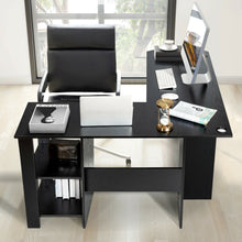 Load image into Gallery viewer, Gymax Modern L-Shaped Computer Desk Writing Study Office Corner Desk w/Shelves