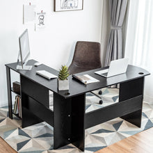 Load image into Gallery viewer, Gymax Modern L-Shaped Computer Desk Writing Study Office Corner Desk w/Shelves
