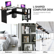Load image into Gallery viewer, Gymax Modern L-Shaped Computer Desk Writing Study Office Corner Desk w/Shelves