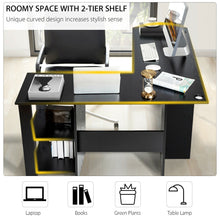 Load image into Gallery viewer, Gymax Modern L-Shaped Computer Desk Writing Study Office Corner Desk w/Shelves