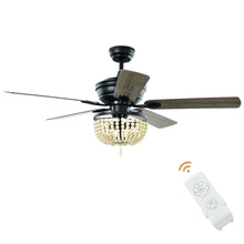 Load image into Gallery viewer, Gymax 52'' Retro Ceiling Fan Light w/ Reversible Blades Remote Control
