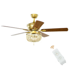Load image into Gallery viewer, Gymax 52'' Retro Ceiling Fan Light w/ Reversible Blades Remote Control