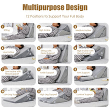 Load image into Gallery viewer, Gymax Adjustable Bed Wedge Pillow Incline Head Support Rest Memory Foam