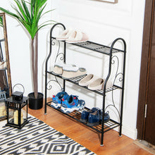 Load image into Gallery viewer, Gymax 3-Tier Metal Plant Stand Elegant Scrollwork Pattern Flower Display Shelf