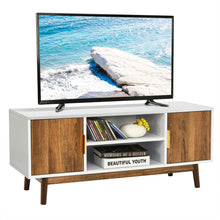 Load image into Gallery viewer, Gymax TV Stand Entertainment Media Console w/2 Storage Cabinets & Open Shelves