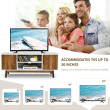 Load image into Gallery viewer, Gymax TV Stand Entertainment Media Console w/2 Storage Cabinets & Open Shelves