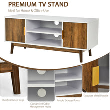 Load image into Gallery viewer, Gymax TV Stand Entertainment Media Console w/2 Storage Cabinets & Open Shelves