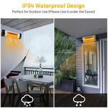 Load image into Gallery viewer, Gymax 1500W Wall-Mounted Infrared Patio Heater Outdoor Indoor w/ Remote Control