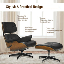 Load image into Gallery viewer, Gymax Mid Century Swivel Lounge Chair and Ottoman Set w/ Aluminum Alloy Base