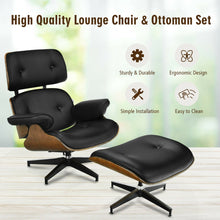 Load image into Gallery viewer, Gymax Mid Century Swivel Lounge Chair and Ottoman Set w/ Aluminum Alloy Base