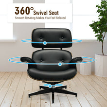 Load image into Gallery viewer, Gymax Mid Century Swivel Lounge Chair and Ottoman Set w/ Aluminum Alloy Base