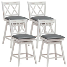 Load image into Gallery viewer, Gymax Set of 4 Barstools Swivel Counter Height Chairs w/Rubber Wood Legs