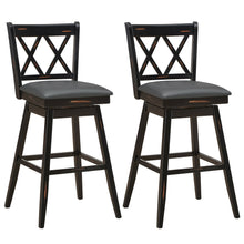 Load image into Gallery viewer, Gymax Set of 2 Barstools Swivel Bar Height Chairs with Rubber Wood Legs