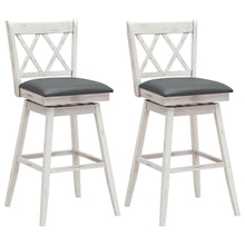 Load image into Gallery viewer, Gymax Set of 2 Barstools Swivel Bar Height Chairs with Rubber Wood Legs