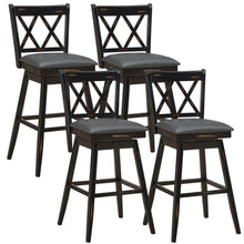 Load image into Gallery viewer, Gymax Set of 4 Barstools Swivel Bar Height Chairs with Rubber Wood Legs