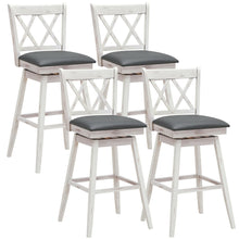 Load image into Gallery viewer, Gymax Set of 4 Barstools Swivel Bar Height Chairs with Rubber Wood Legs