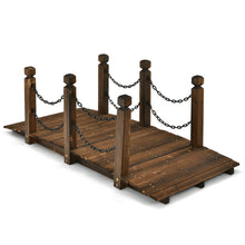 Load image into Gallery viewer, Gymax 5 ft Wooden Garden Bridge Arc Footbridge Stained Finish Walkway w/Rails