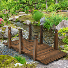Load image into Gallery viewer, Gymax 5 ft Wooden Garden Bridge Arc Footbridge Stained Finish Walkway w/Rails