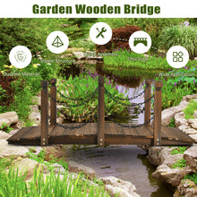 Load image into Gallery viewer, Gymax 5 ft Wooden Garden Bridge Arc Footbridge Stained Finish Walkway w/Rails