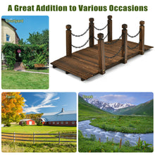 Load image into Gallery viewer, Gymax 5 ft Wooden Garden Bridge Arc Footbridge Stained Finish Walkway w/Rails