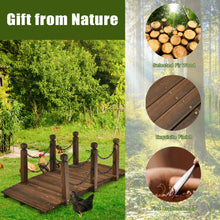 Load image into Gallery viewer, Gymax 5 ft Wooden Garden Bridge Arc Footbridge Stained Finish Walkway w/Rails