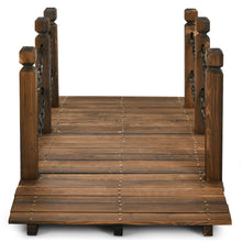 Load image into Gallery viewer, Gymax 5 ft Wooden Garden Bridge Arc Footbridge Stained Finish Walkway w/Rails
