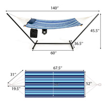 Load image into Gallery viewer, Gymax Swing Hammock Chair Set Hanging Bed w/ Heavy-Duty Steel Stand Cup Holder